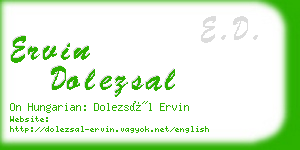 ervin dolezsal business card
